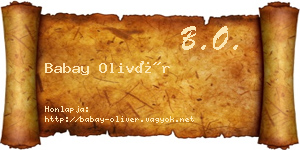 Babay Olivér névjegykártya
