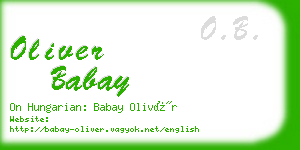 oliver babay business card